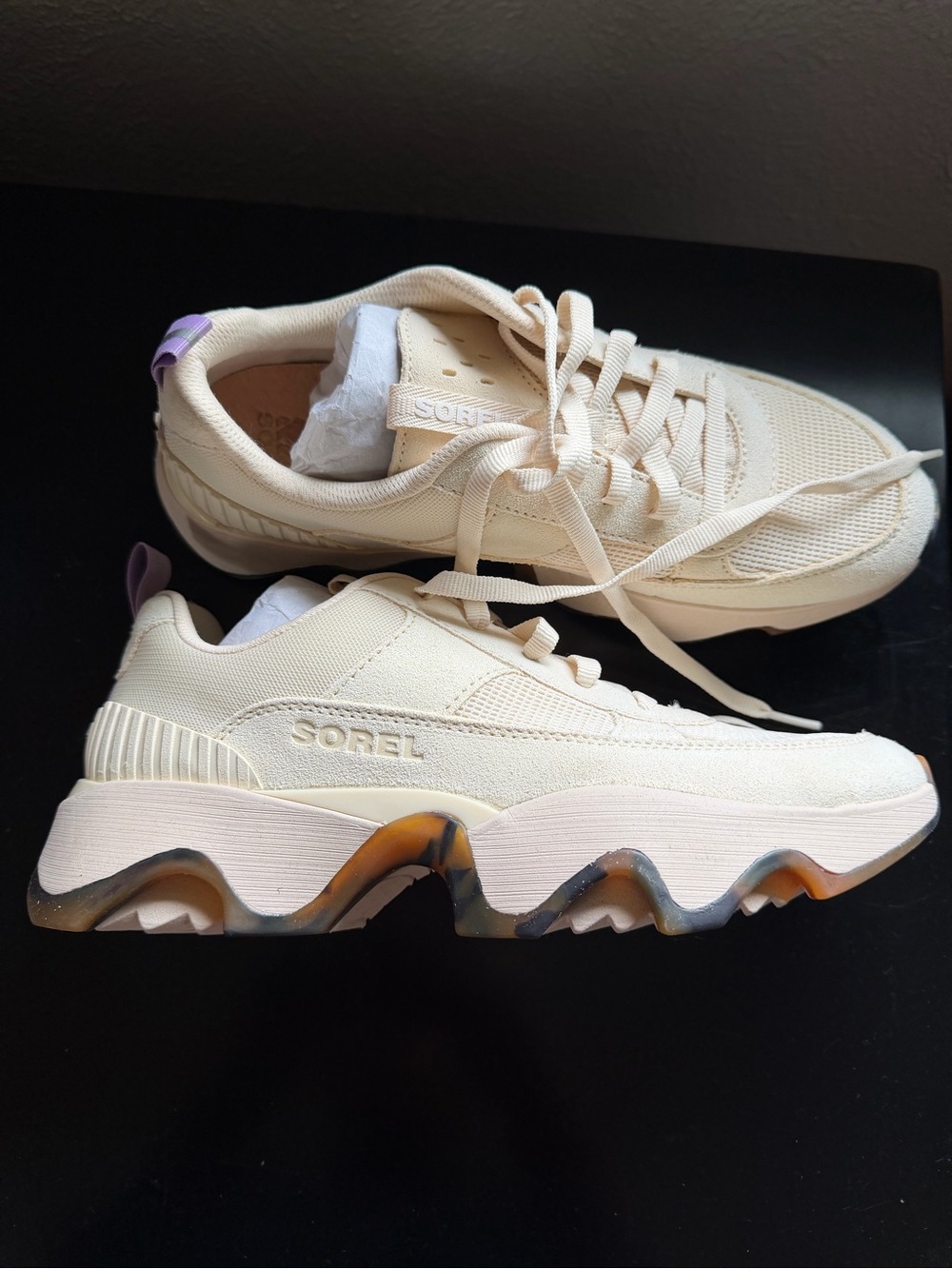 Sorel Cream Kinetic Array Platform Laces NWT Sneakers Tortoise Casual Streetwear
